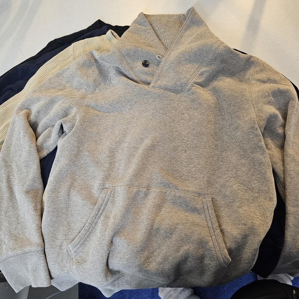 Tops Long Sleeve Black Navy Tan Bundle of 4 Young Men's sz S - Picture 5 of 9